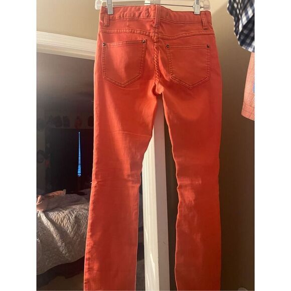 New Free People Women's Tangerine Orange Skinny Leg Cut Jeans Size 25 - Picture 14 of 16
